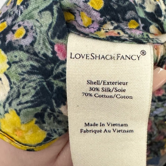 Loveshackfancy Nessa Blouse Size XS In Moonlit Garden Silk Blend Top - Picture 5 of 11